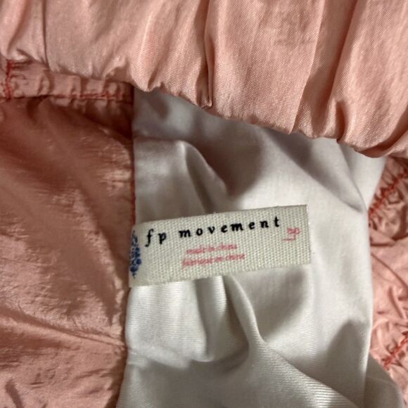 FP Free People Movement Women's Large Coral Pink High Waist Lined Shorts - Picture 4 of 6